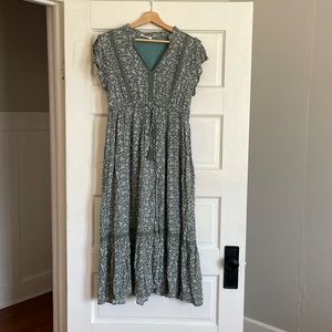 Baltic Born green floral midi dress